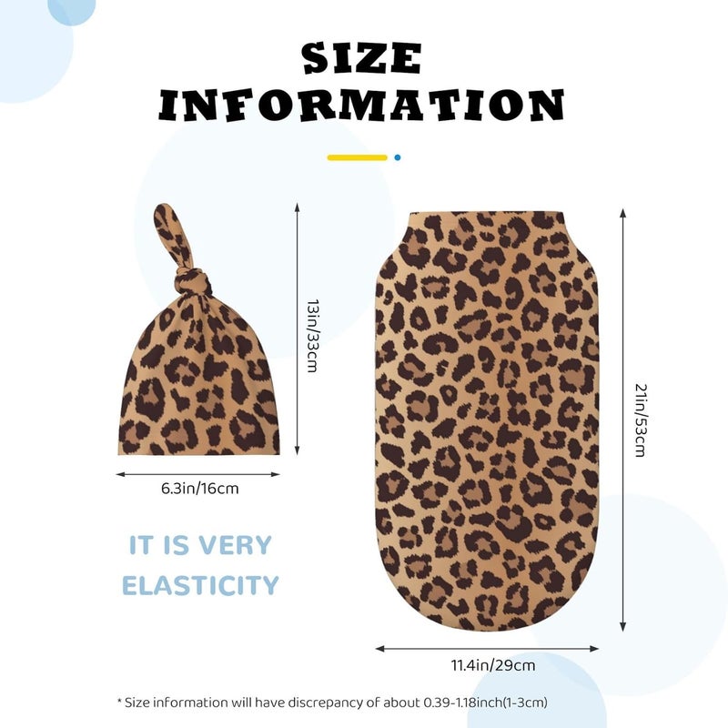 Figtihw Leopard Swaddle Blankets Newborn Receiving Blanket Baby Swaddle Wrap Soft Sleeping Sack for Baby Girls Boys - Image 4